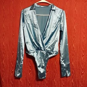 BODYSUIT AND PANTS 2 PIECE SET DANCE/SHOW TURQUOISE WOMEN'S SIZE M NWOT